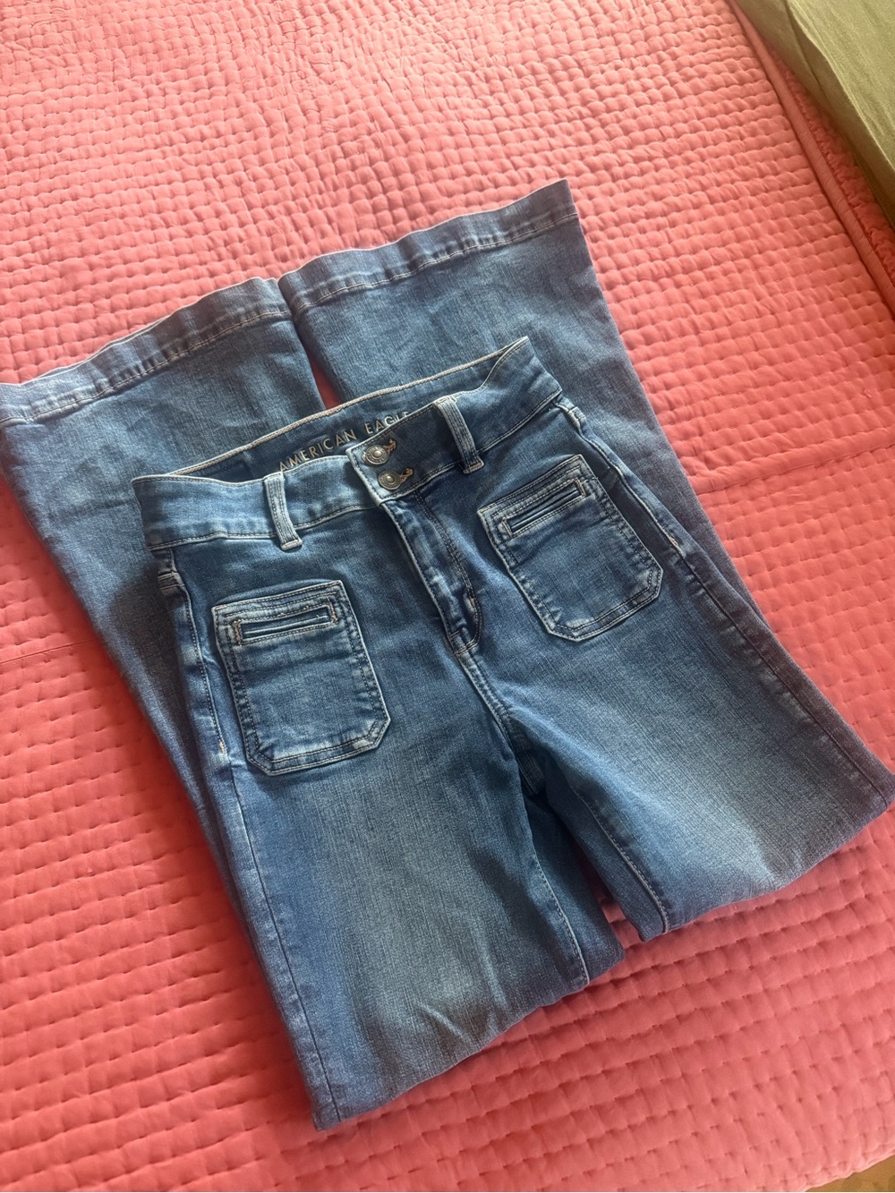 SIZE 0 American Eagle Jeans Curvy Flare Next Level Denim y2k